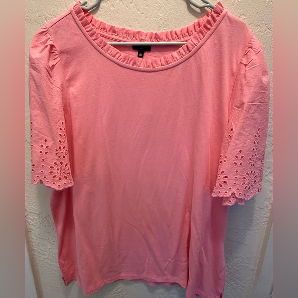 Talbots NWT Pink Eyelet Sleeve Women's Top